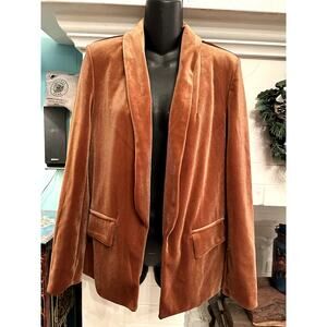 NWT SLOUCHY SLIM CUT VELVET SHAWL COLLAR BLAZER JACKET M